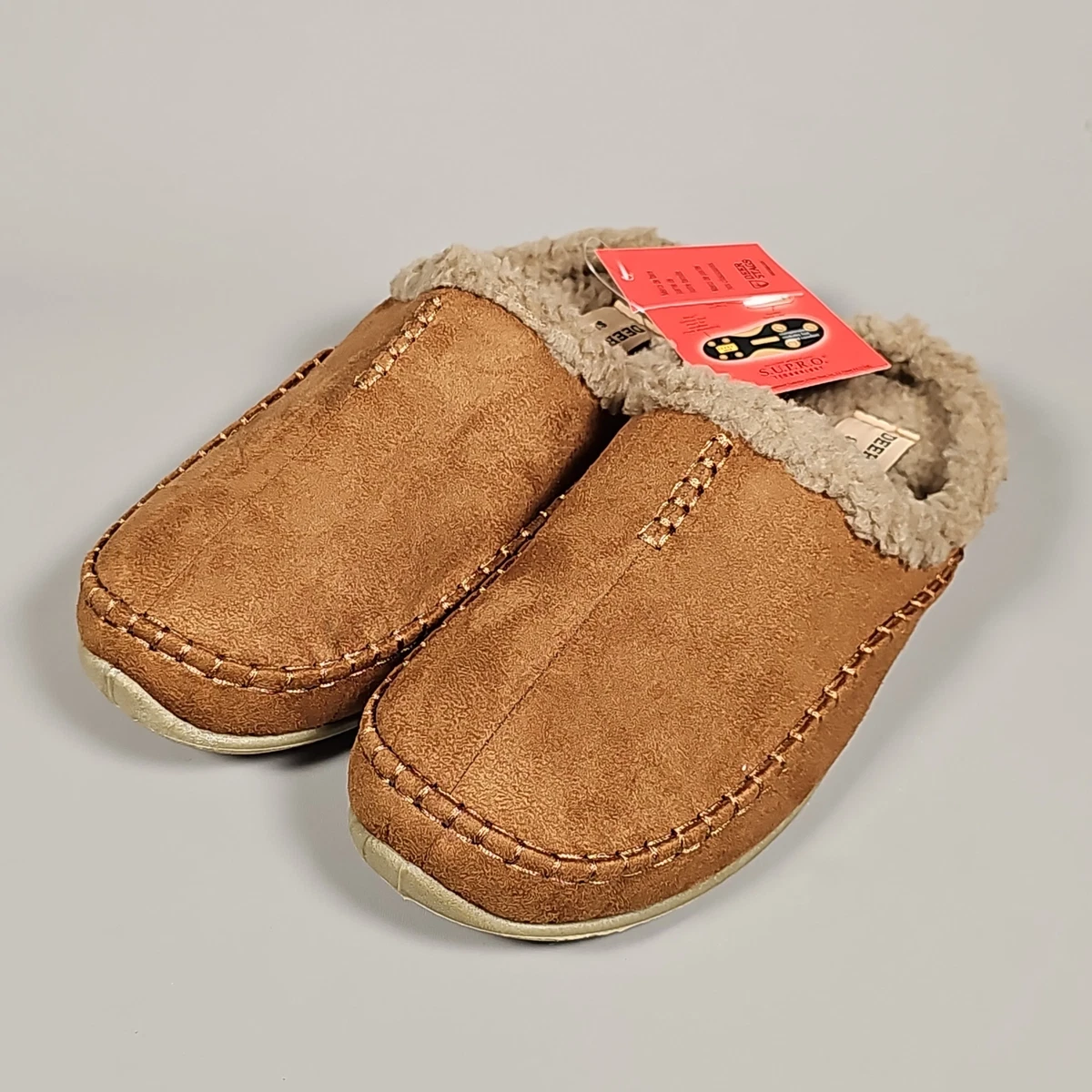 DEER STAGS Nordic Unisex Microsuede Slipper in Chestnut Sz 13 Mens