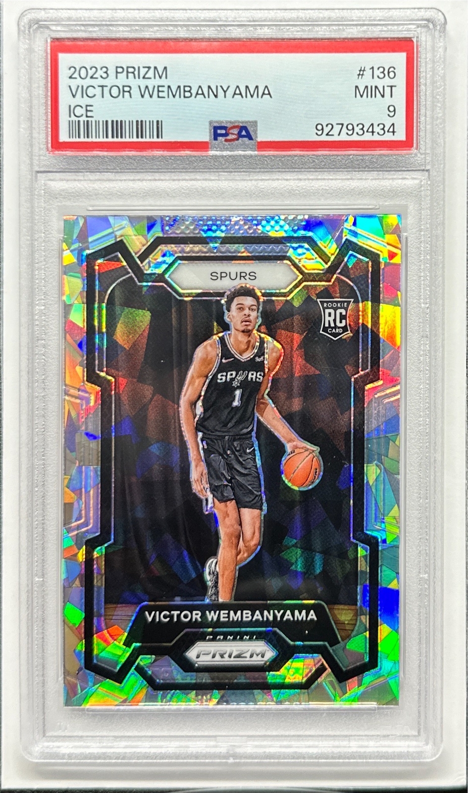 Blue Cracked Ice 2023-24 Panini Prizm Victor Wembanyama RC