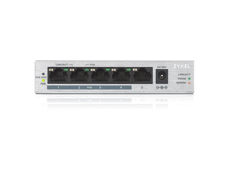 ZyXEL 5 Port Gigabit Ethernet Unmanaged POE+ Switch, 4 x PoE+ @ 60W, GS1005HP - Image 2 of 4