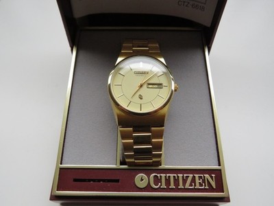 Citizen 6101 Quartz DayDate Watch With Leather Strap for sale
