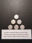Lot#859 6 Beautiful Mercury Dimes 1940-D 1941-P 1942-D 1943-D 1944-S 1945-S F-VF