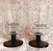 Suntory Whisky Special Reserve Glass Set of 2 Pair 70th Anniversary Model Retro