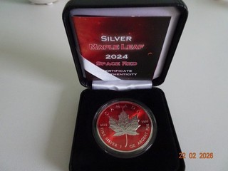 Maple Leaf Space Red 1 Oz Silver 2024