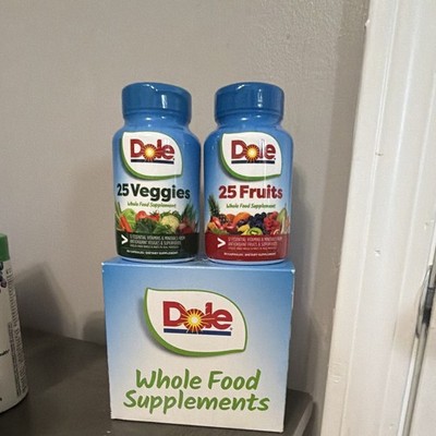 Dole Whole Food Supplement 25 Fruits + 25 Veggies Vegan 90 Capsules 2 Bottles