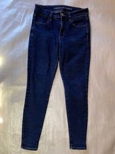 American Eagle Super Stretch Hi-Rise Jegging Blue Denim Jeans Women Size 4 Short