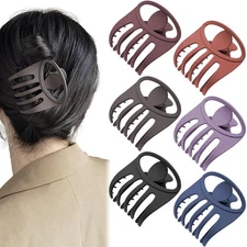 6 Pcs Flat Alligator Hair Claw Clips, 2.95 Inch French Curved Matte Volume St...