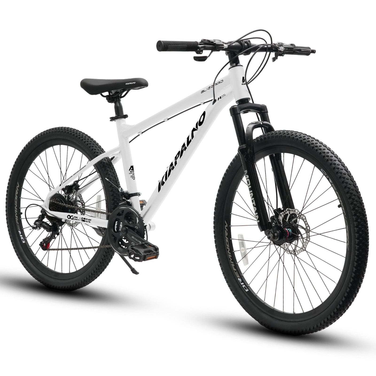 26 Inch Mountain Bike, 21-Speed Adult Bicycle with Disc Brakes,White