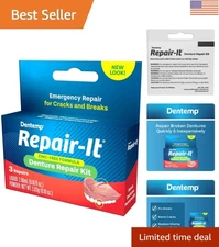 Zinc Free Denture Repair Kit - 15-Minute Fix for Porcelain, Metal, Acrylic