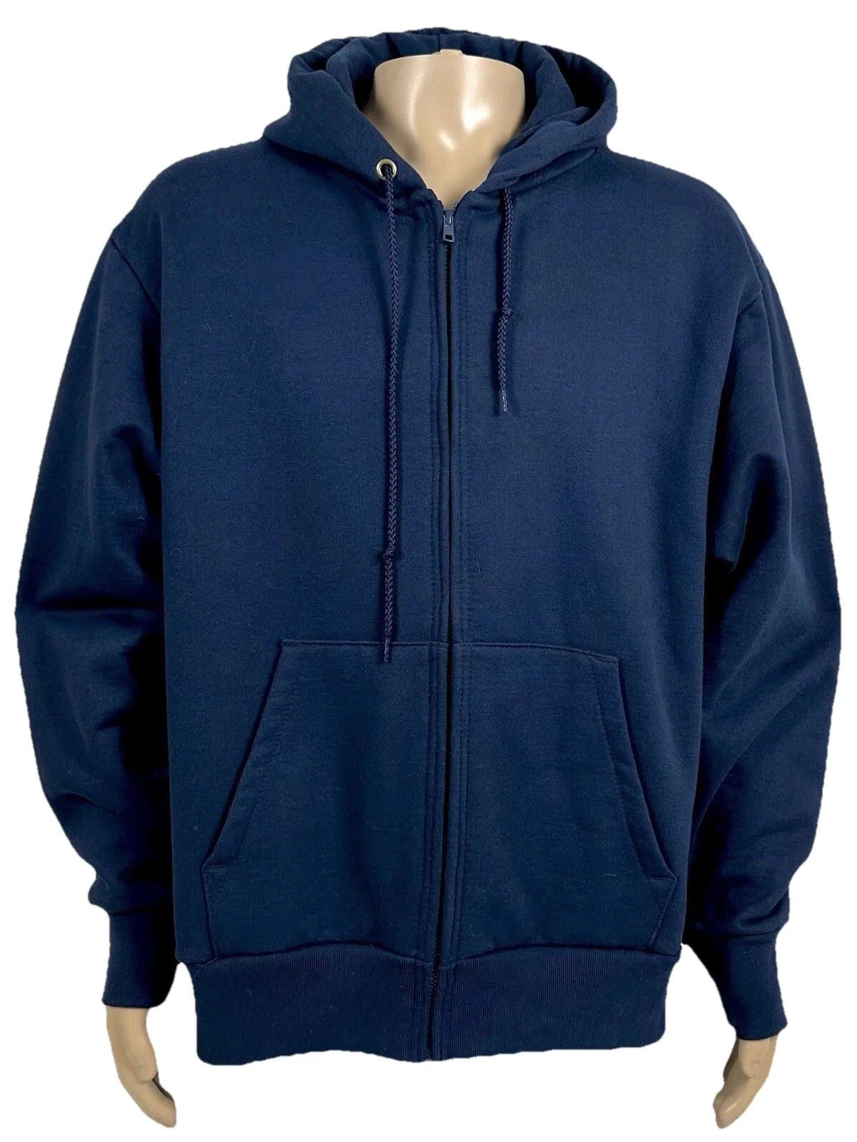 Vtg Camber Hoodie Zip Up Mens XL Thermal Lined Jacket Blue Made In USA