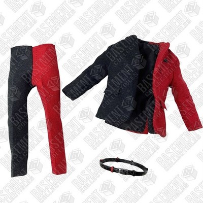 Mezco One:12 Two-Face - Black & Red Suit Jacket, Pants & Belt 1:12 Scale Fodder