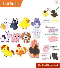 Cute Farm Animal Refrigerator Magnets Set - 10 Educational Toys for Toddlers 1-3