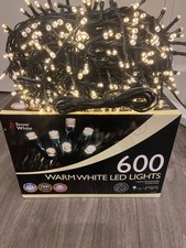 600 Warm White Multi Action LED Lights~30m+3m Lead~Indoor/Outdoor~Mains~CHEAP!