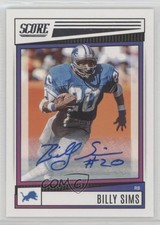 2022 Score Signatures Billy Sims #92 Auto 2s2