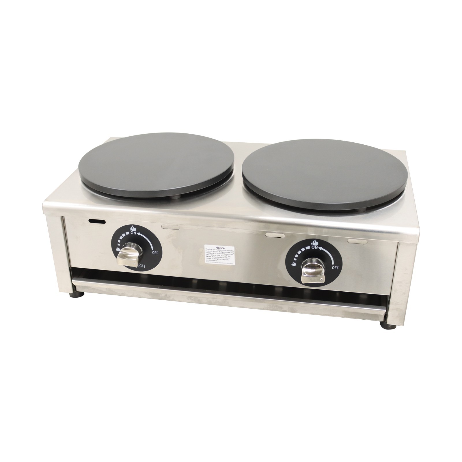 LP GAS Commercial Crepe Maker Waffle Maker Double Station Pancake Machine 15.7"