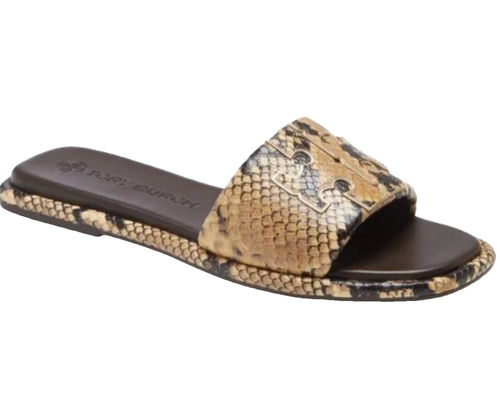 Tory Burch DoubleT Tobogán Deportivo | Mujer 8 | Cuero Estampado Serpiente