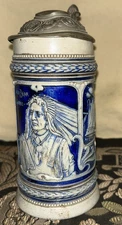 Antique Beer Stein High Bear Sioux #027 American Indian Series S.P. Gerz Germany