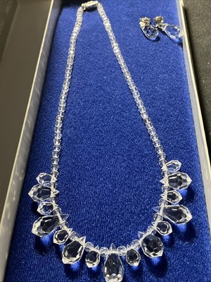 SET JEWELRY PRECIOSA GENUINEBOHEMIAN CRYSTAL BEADS EARRINGS & NECKLACE