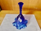 Vtg FENTON Label * Cobalt Blue Art Glass Bell Ruffled Bottom