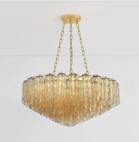 French-style Amber Murano Glass Chandelier Living Room Art Ceiling Lighting