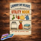 Funny Laundry Room Vintage Utility 8x12 Metal Tin Sign Wall Poster