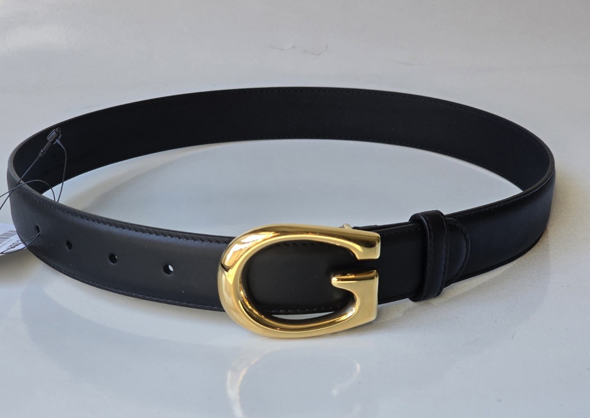 GUCCI 52808インターロッキングGレザー　ゴールド表記サイズ70/28 Gucci Belt 70 28 Black Leather Selleria Gold G Logo Buckle Unisex