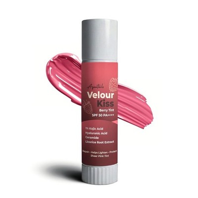 Azentials Velour Kiss Berry Tint Lip Balm SPF 50 PA++++ | Tinted Lip Sunscreen