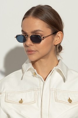 Off-White Men Sunglasses Gold Blue Oval OERI123 VAIDEN 7645  display picture 1