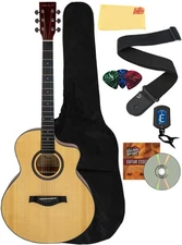Vault EA-40 Full-Size Solid Spruce Top Acoustic Guitar - Mahogany w/ Gig Bag