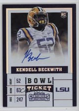 2017 Panini Contenders Draft Picks Bowl Ticket 37/99 Kendell Beckwith Auto 0dp1