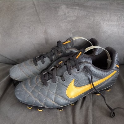 2013 Nike Jr Support Tiempo Natural IV LTR FG Fußballschuhe UK 5 schwarz - Stollen