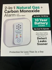 DeNova Detect 2-in-1  Natural Gas ,Carbon Monoxide Detect Voice Alert DD623NCV