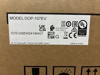 Delta DOP-107EV DOP107EV 7'' HMI Touch Screen Panel Ethernet 24VDC New Open Box