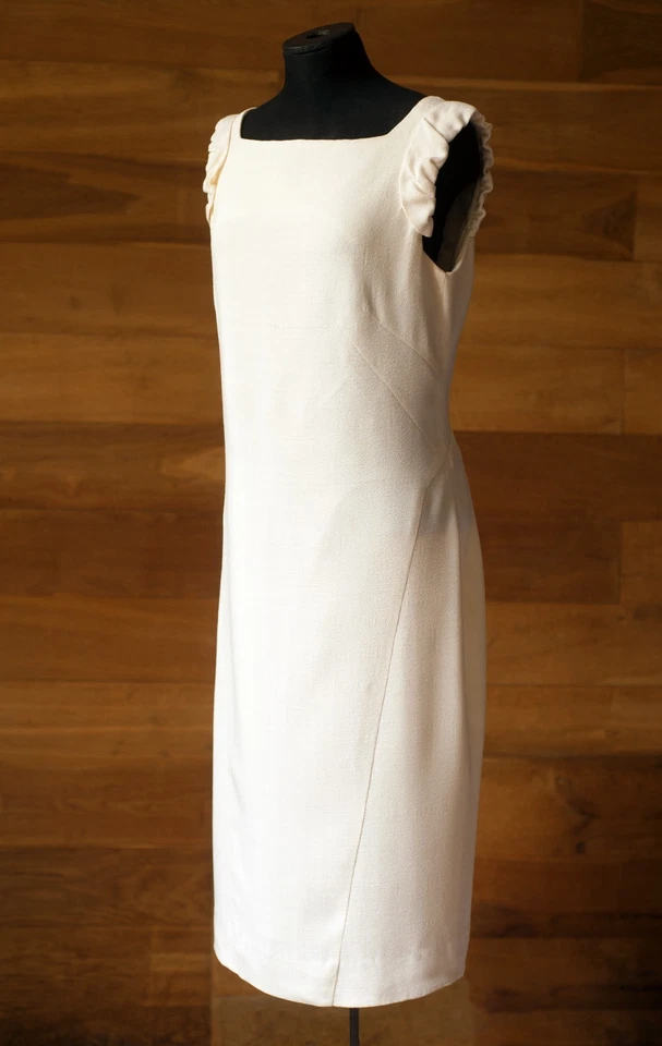 Women's milky vintage cocktail midi dress Pierre Balmain, size M, L - Image 3 of 4