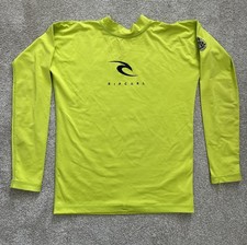 Rip Curl Boy's Rashguard LS Surf Shirt - Lime - Size 14