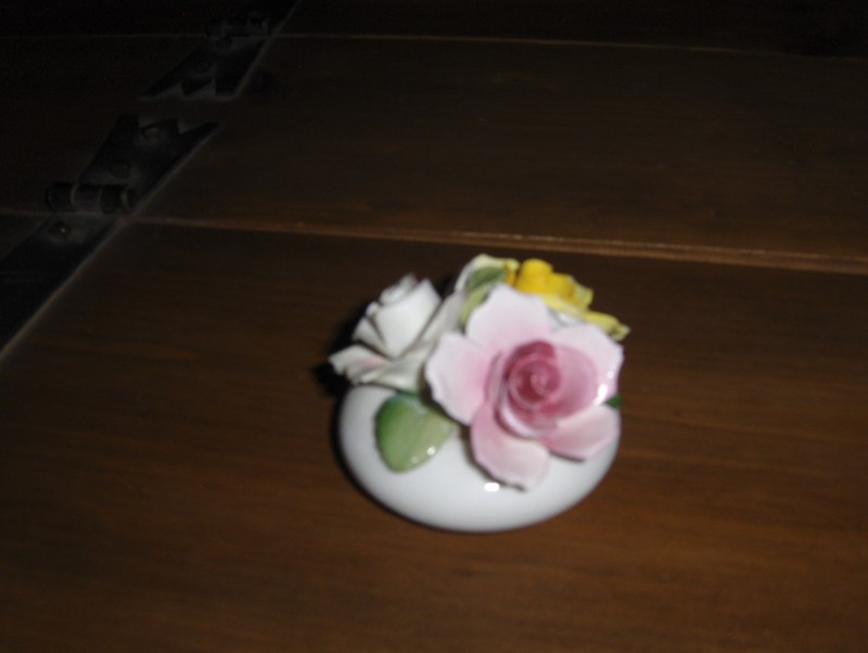 Vintage Healacraft Fine Bone China Colorful Flowers In White Pot Made In England