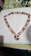VINTAGE NATIVE AMERICAN SEED BEAD BELT EAGLE BUCKLE WOMEN's ,wonderful