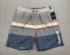 HURLEY MENS EPIC OMBRE STRIPED VOLLEY LINED SWIM SHORTS SZ XL 7.5 INSEAM