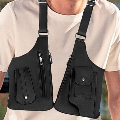 Adjustable Anti-Theft Underarm Shoulder Bag PU Leather Wallet Holster Bag