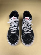 Femme taille 7,5 / homme taille Chaussures de skateboard 6 Vans High Tops toile noire et blanche
