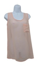 Select Women's Sheer Peach Tank Top Size 8 Lightweight Polyester Sleeveless Fit