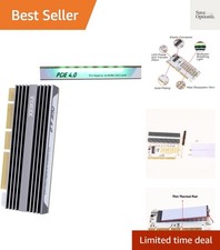 NVME M.2M Key SSD to PCIe X4/X8/X16 Expansion Card with RGB Light Aluminum He...