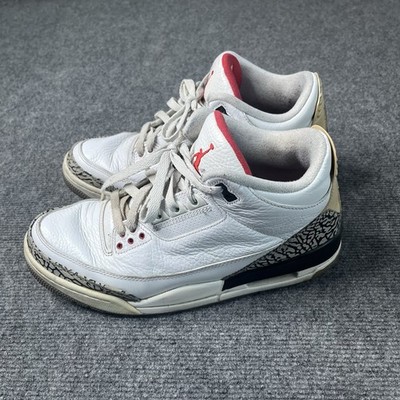 Nike Air Jordan 3 III Retro Cement 136064-105 White Black Red Size 9.5