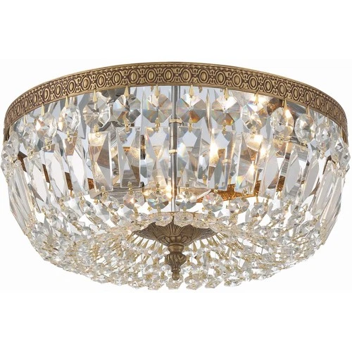 Crystorama 714-OB-CL-MWP Waltham Flush Mount Olde Brass - Picture 1 of 10