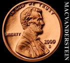 2000-S Lincoln Memorial Cent Proof — photo from another recent sale