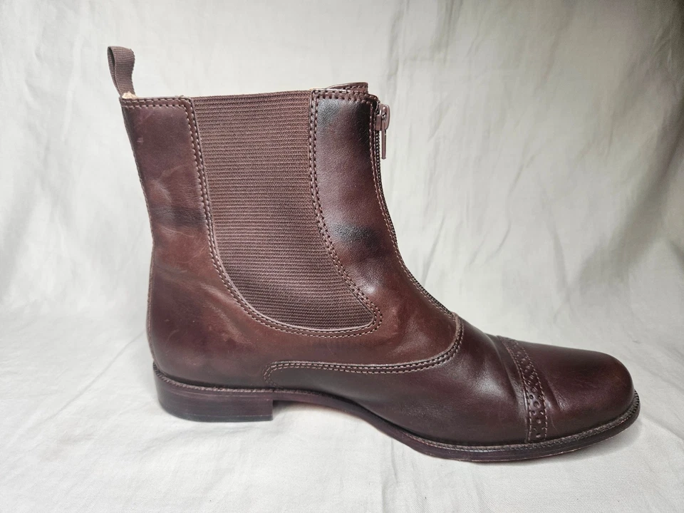 LL Bean Chelsea Botines Mujer Talla 11 Cuero Marrón Tirar de Puntera Redonda Foto 3 de 4