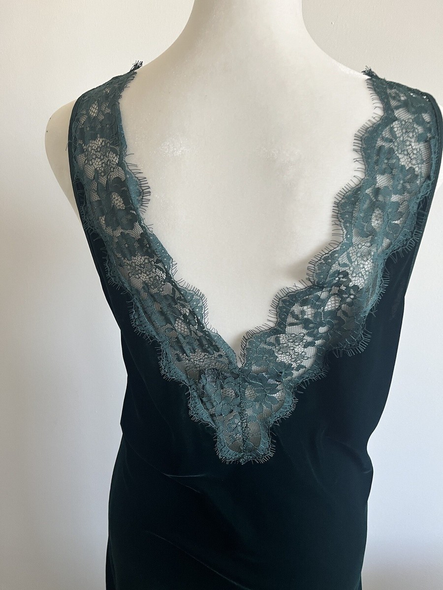 Zara Velvet Lace Trim Slip Dress (NWT) | eBay