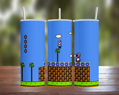 Super Mario 2 Luigi vs Birdo 20oz & 30oz Stainless Steel Tumbler w/ Straw & Lid