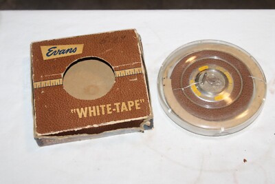 NOS Vintage Evans 75-Foot White-Steel Tape Model No. 75W Measuring Ruler