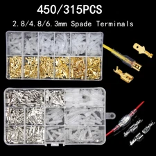 450/315X Assorted Electrical Wire Crimp Connector Male Female Spade Terminal Kit