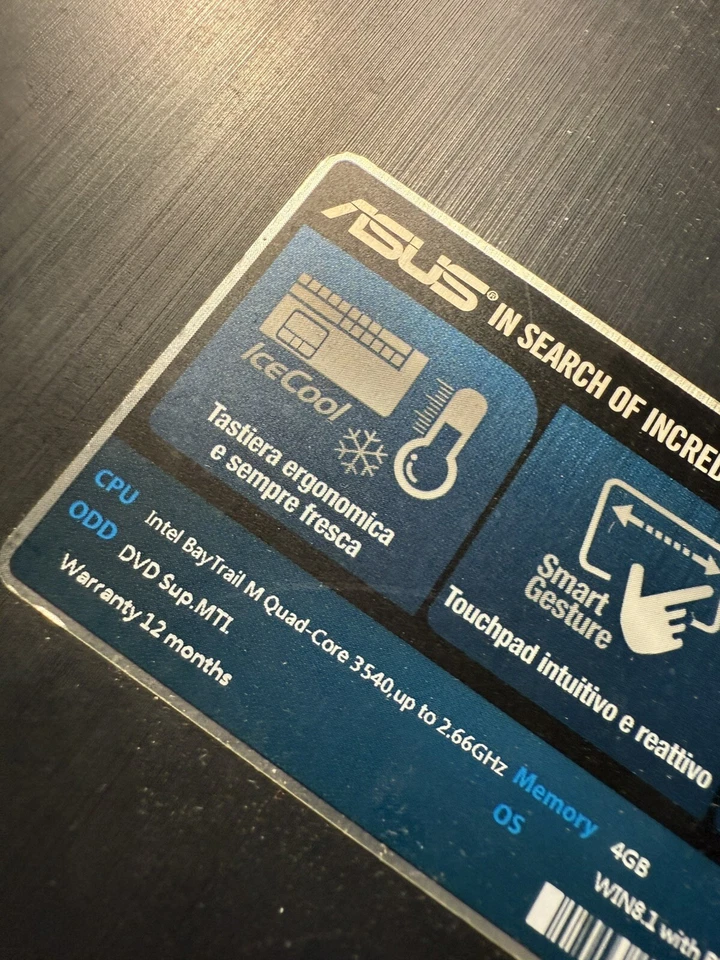 Notebook Asus P553M Intel N3540 Dual Core 2.16GHz - RAM 4GB SSD240 Gb Win 10 - Immagine 2 di 4
